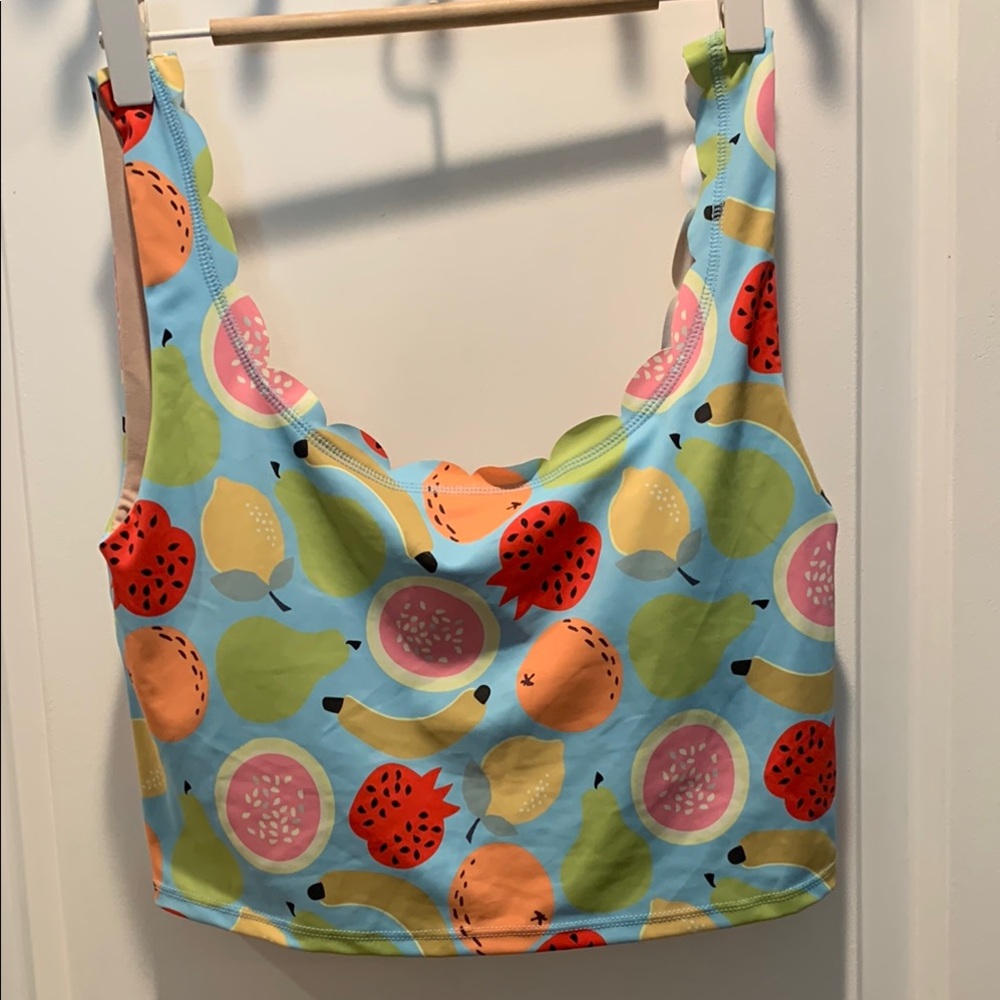 Kortni Jeane Fruit Salad scalloped swim top